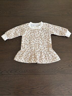 Leopard Print Ruffle Hem Baby Dress